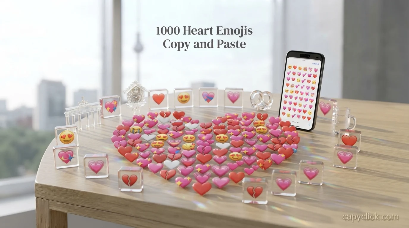 1000 Heart Emojis Copy and Paste